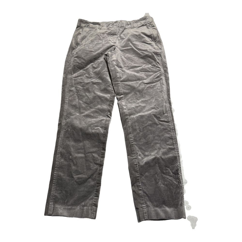 J Jill Gray Velveteen Straight Leg Pants Size 8 Stretch